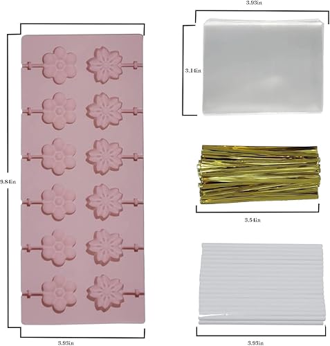 Miniatura 2 de HLCM Molde de silicona para piruletas de flores el molde de piruleta de chocolate se puede utilizar para hacer una variedad de dulces hechos a mano