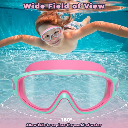 Image of Keary 2 Pack Kids Swim Goggles for 3-15 UV Protection Anti-Fog Pool Water Swimming Goggles for Boys Girls Youth Toddler
