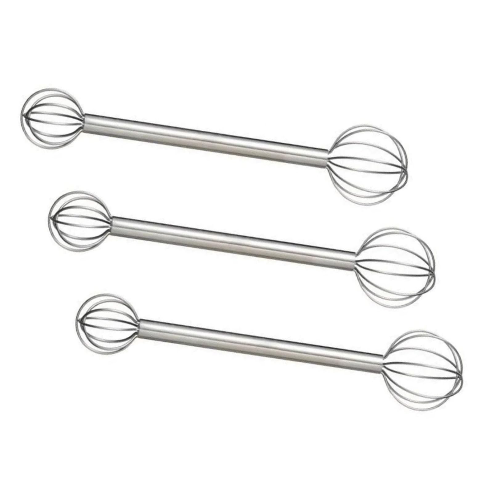 Qisuw Japanese Double Head Stainless Steel Miso Soup Stirring Scoops Measuring Whisk Muddler for Kitchen Cooking and Mixing Mixing Scoops