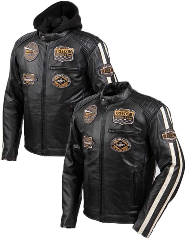 シープレザージャケット SHEEP LEATHER JACKET オートバイ用 肩、 ひじ、 背中、胸プロテクター標準装備 ブラック 23WJ-6