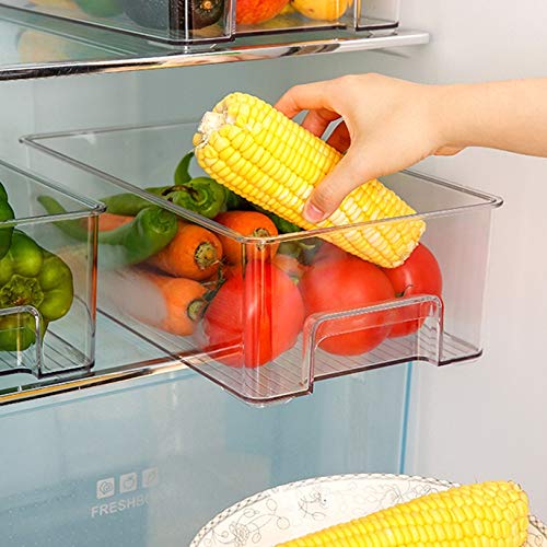 Modern Kitchen Pantry Refrigerator Plastic Organizer Bins Storage Rack Cabinet for Food, Books, Drinks, Fruit, Bathroom Accessories 2 Pcs/set