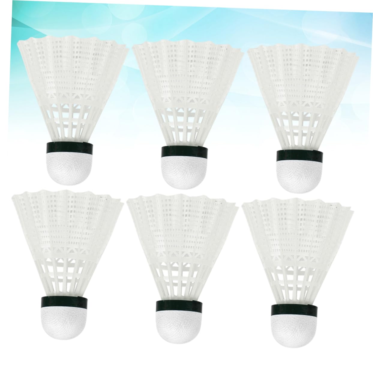 Garneck Elasticity Durability Badminton Shuttlecocks 6pcs Nylon Plastic for School Outdoor Fitness Family Sports