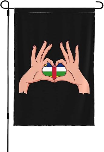 LIFANGMI Holding Love In Your Hands Flag Of The Central African Republic Garden Flag 28"x40" Inch Double Sided Garden Flags Home Lawn Outdoor Decor