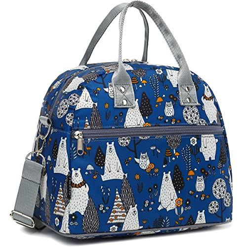 FlowFly Insulated Lunch Bag With Shoulder Strap for Women, Men, and Kids, Large and Reusable, Handle, Freezable Work and School Travel Tote and Meal...