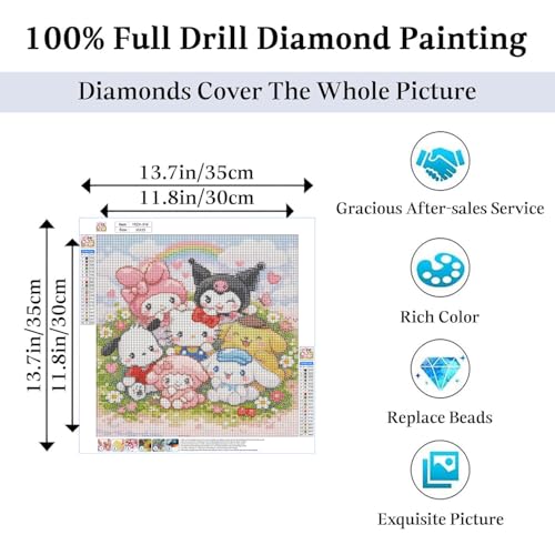 Image of JAKI Diamond Art Painting Kits for Adults-Diamond Art for Adults Cartoon,Full Drill Diamond Art Kits for Gift Home Wall Decor(13.8x13.8inch)