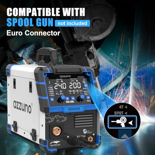 Image of AZZUNO Aluminum MIG Welder 200A 110V /220V, 8 in 1 Multi-process Welder Machine Aluminum MIG /Gas MAG /Gasless Flux Core MIG /Gas MIG /Spot MIG /Spool Gun Compatible /Lift TIG /Stick Welding