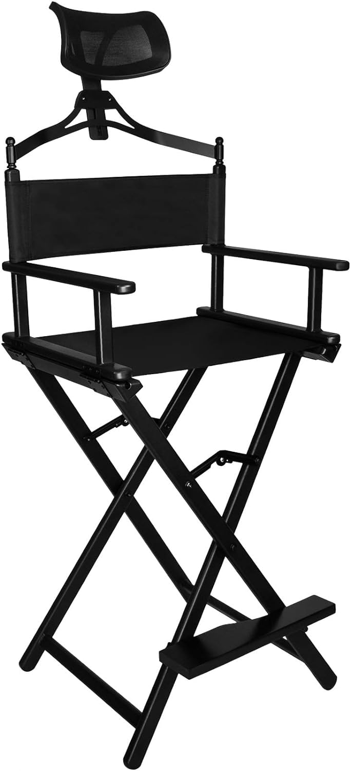 Sedia Da Trucco LOOK Pieghevole - Con Poggiatesta Regolabile, Alluminio, Argento - Foto 4