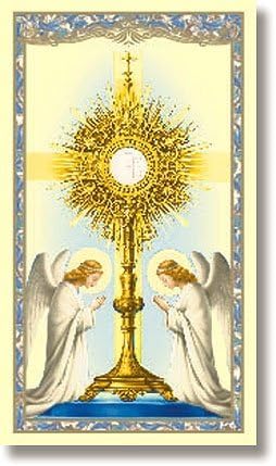 CB Religious Roman Catholic Gift The Monstrance Holy Vessel with Communion Prayer Card