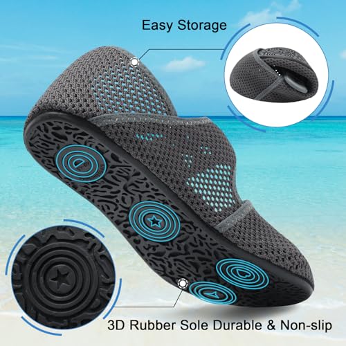 Image of Water Shoes for Women Men Barefoot Beach Swim Aqua Socks Summer Wide Slides Sandals Quick Dry Pool River Sea Sock Shoes