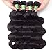 Brazilian Hair Body Wave Bundles with Closure 8A Virgin Unprocessed Weave Human Hair Bundles for Black Women/Children, Full Head, Health, Natural Color, (10