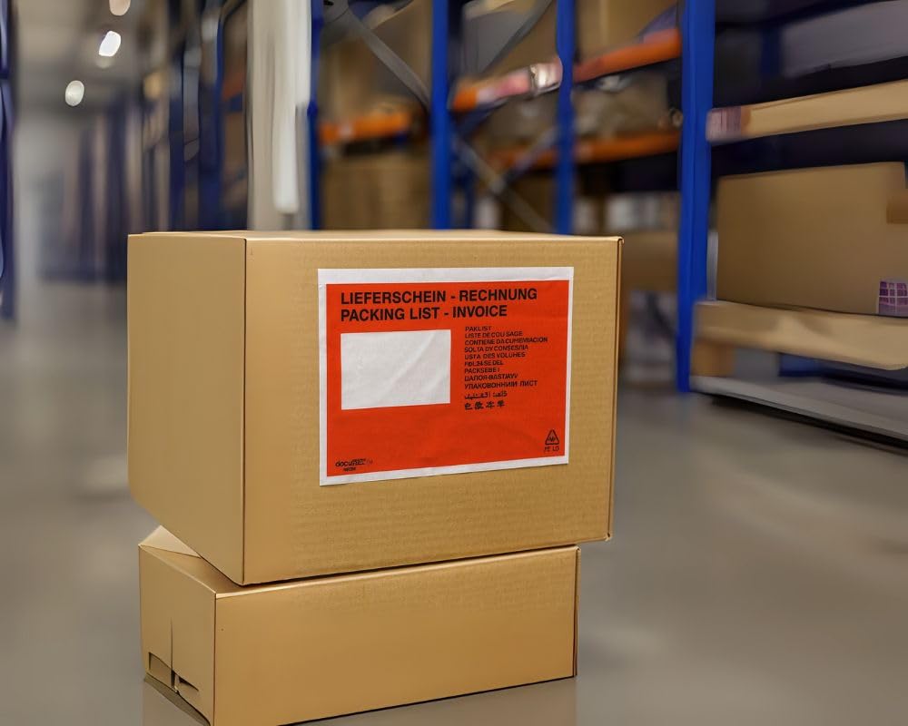 Lieferscheintaschen Selbstklebend DIN C5 Rot Lieferschein-Rechnung Dokumententaschen Begleitpapiertaschen (1000)