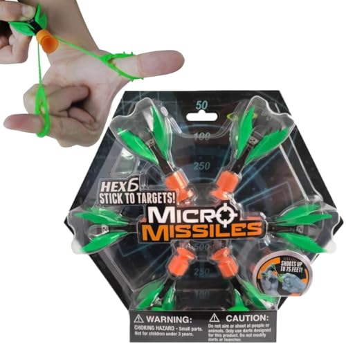 Amazing Toyz Micro Missile Mini Dart Toy for Kids – Suction Cup Finger Rocket Launcher Plastic Toy Dart, Sticky Target Games – Outdoor Backyard Play – Birthday Gifts for Boys Girls Ages 6-12