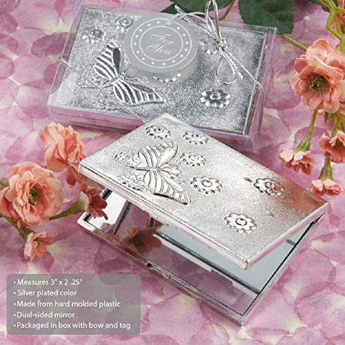 Fashioncraft FA-5918-24 Butterfly Design Compact Mirror, Rectangular Compact Mirror, Event Favor thumb #2
