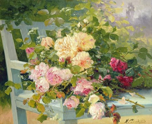 Cuadro en lienzo de rosas de 60x90cm SERENDIPITP para decoración de pared en dormitorio