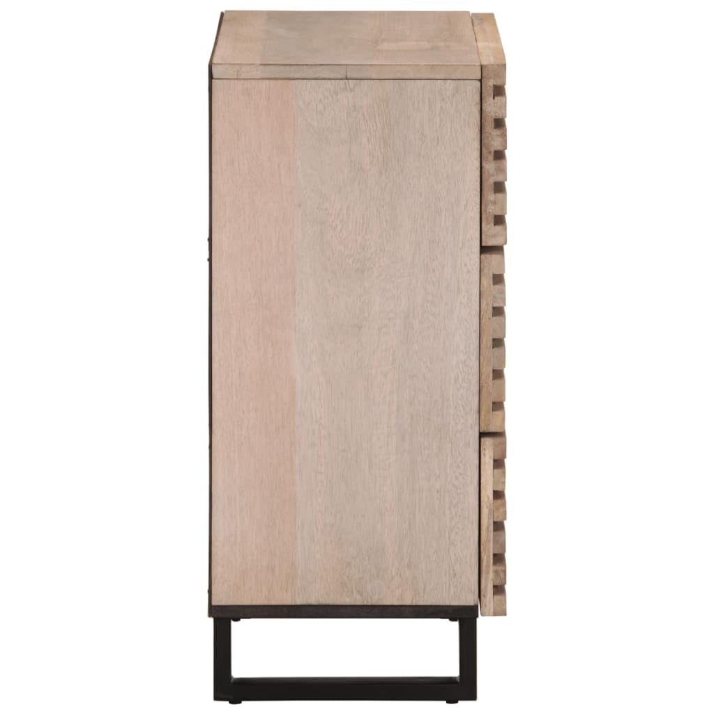 Credenza Bianco 60x34x75 cm Legno Massiccio Di Mango