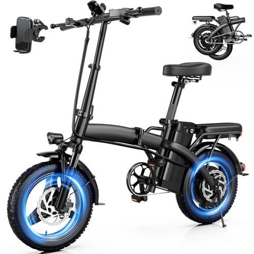 Folding Electric Bike for Adults Teens, Top Range 35Miles Pedal-Assist