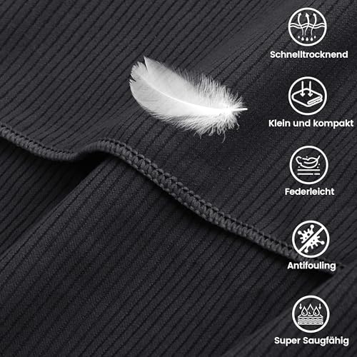 Pameil Mikrofaser Handtuch 2er Set-(160x80cm Groß Badetuch+80x40cm Klein Handtüch), Kompakt & Schnelltrocknend Microfaser Handtücher- das Sporthandtuch,Reisehandtuch, Strandhandtuch