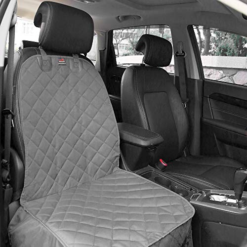 Image of HONEST OUTFITTERS Dog Car Seat Covers, Pet Front Cover for Cars, Trucks, and Suv's - Waterproof & Nonslip Dog Seat Cover(Gray) | oxford cloth