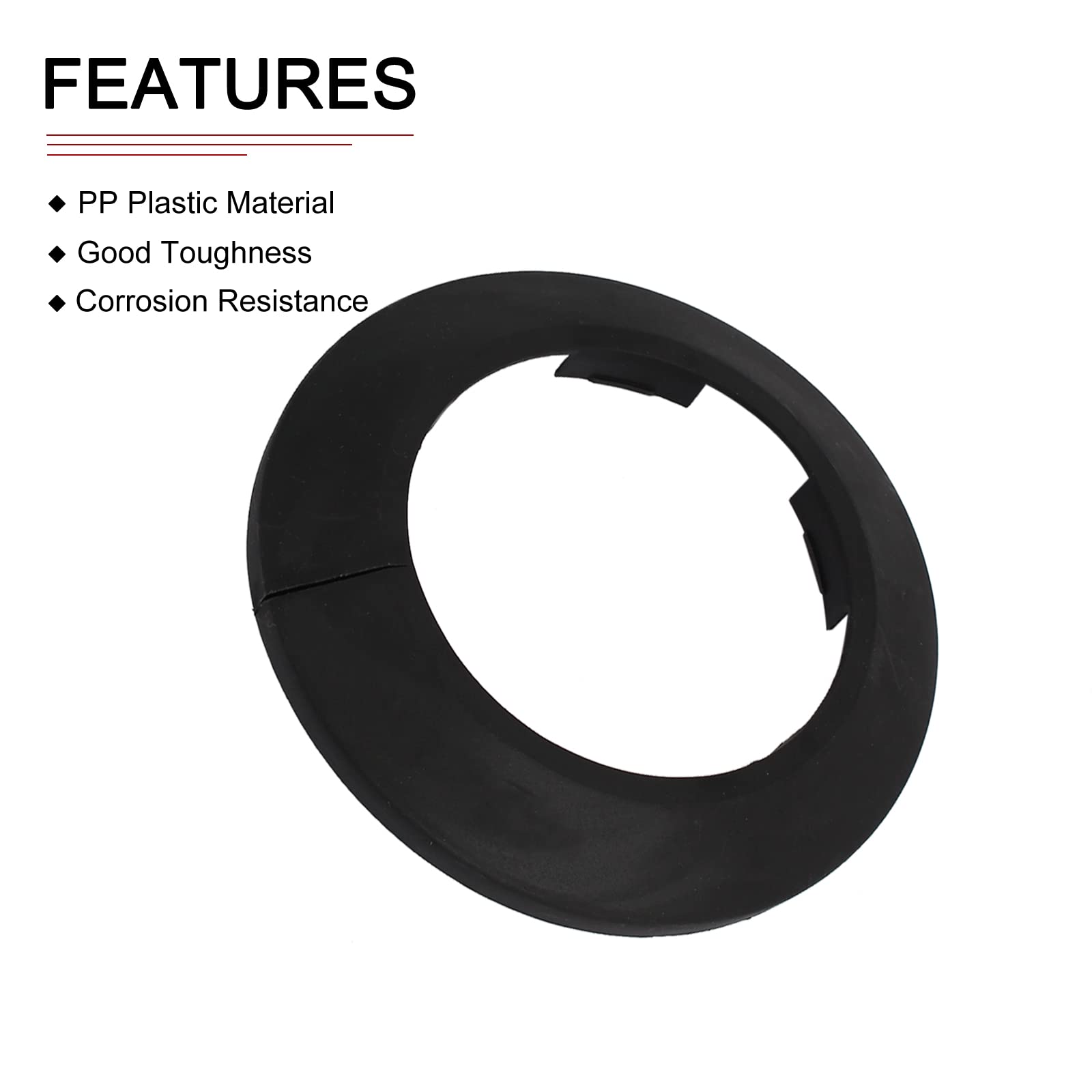 DTGN 100x13mm(DxT) Pipe Cover Decoration - Good for Bathroom Kitchen 63mm Dia Pipe - PP Plastic Escutcheon - Black - Image 3