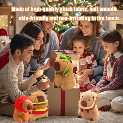 Image of Capybara Plush with Turtle Backpack, Cute Capybara Stuffed Animal Plush Toy Birthday Decorations for Girls and Boys (Turtle)