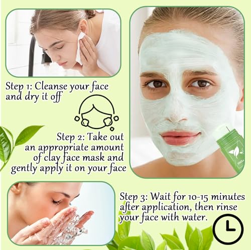 Xmxuemei 2 Pack Green Tea Purifying Clay Face Mask,Deep Cleansing Pore Green Tea Blackhead Remover Mud Mask Stick For Face & Nose,Oil Control Long Lasting Moisturizing Facial Mask For All Skin Types thumb #5