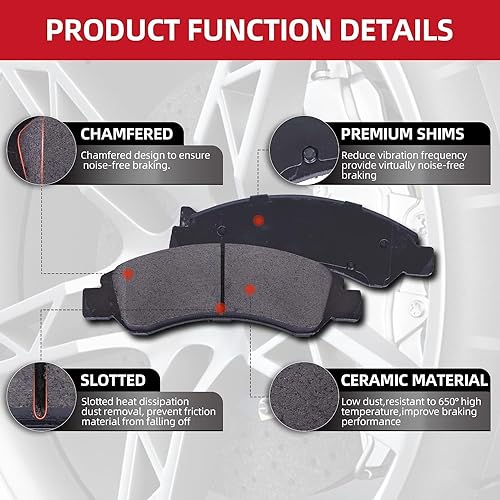 Image of Brakes Premium Ceramic Replacement Front Brake Pad Set For Toyota Camry RAV4 Lexus ES350 Avalon ES300h UX250h UX200 C-HR ES250 Venza