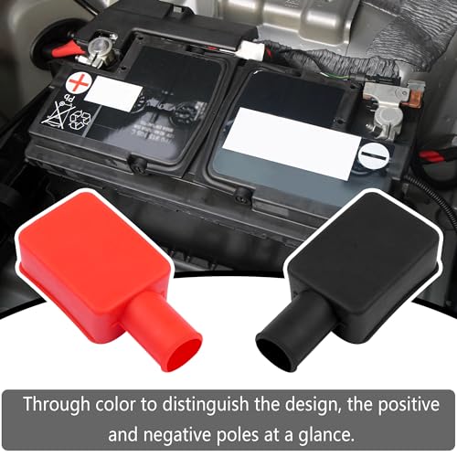 6PCS Battery Terminal Cover for Car,Rubber Car Battery Terminal Protector for Protecting Battery Top Post Battery Cover,Practical Car Accessories Battery Post Cover