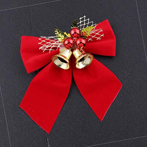 Amosfun – Decoração de sinos com laço de árvore de Natal com sinos, decoração para pendurar na árvor