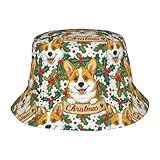 YFBXHSN Cute Christmas Dog Bucket Hats Fashion Funny Christmas Cap Packable Outdoor Fisherman Hat for Women and Men