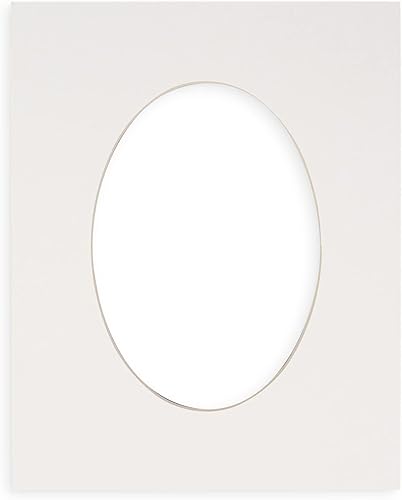 Tapete de 8 x 10 pulgadas, corte biselado para fotos de 5.5 x 8.5 pulgadas, apertura de tablero de fotos precortado, color blanco ovalado, sin