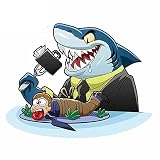 Autocollant imperméable pour fenêtre de voiture ou camion Hungry Business Shark 13 x 10,2 cm