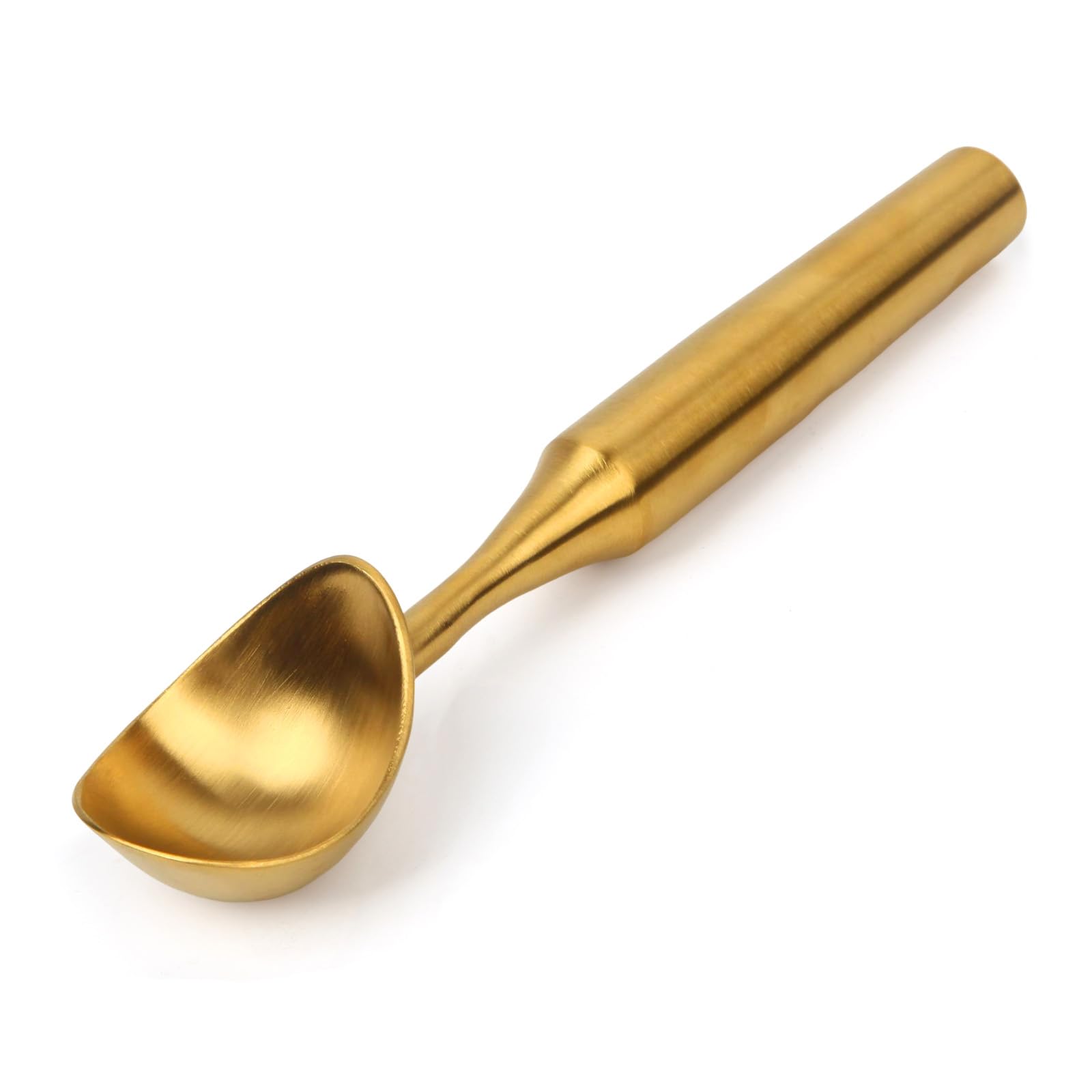 Heavy-Duty 304 Stainless Steel Ice Cream Scoop, Durable, Corrosion-Resistant & Dishwasher Safe with Ergonomic Grip for Perfect Scooping, Gold