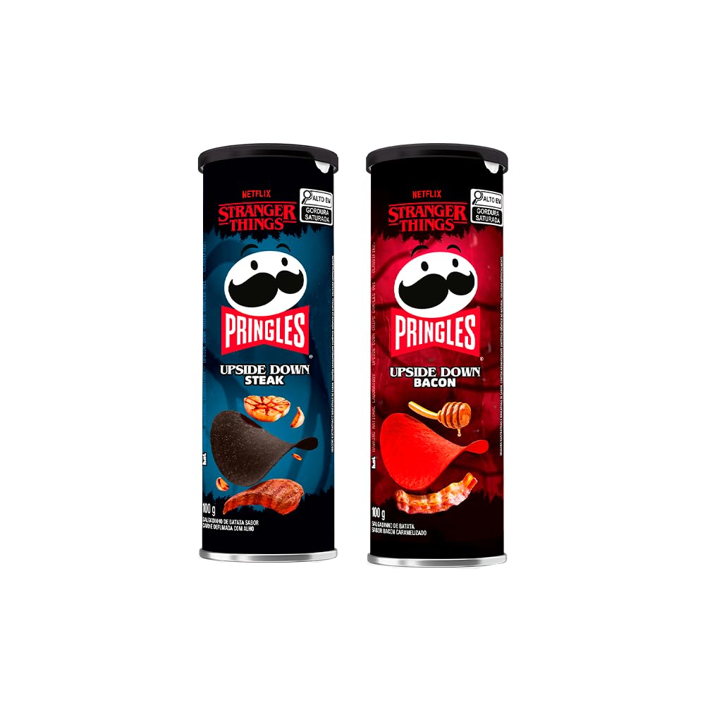 Pack Batata Pringles Stranger Things Bacon 100g e Steak 100g