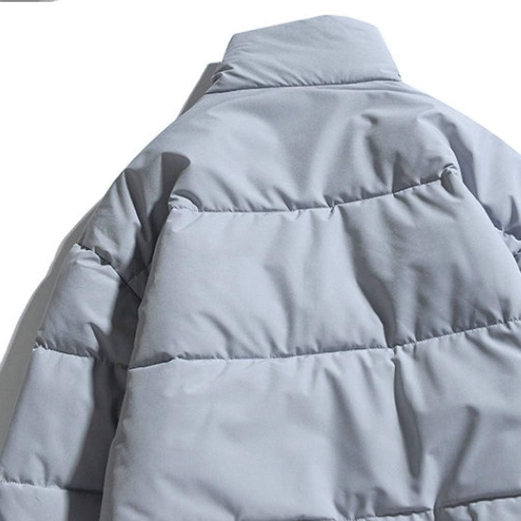 Winter Men's Solid Color Big Clothes Ornaments Stand-up Collar Warm Thick Jacket, Fashion Casual Men