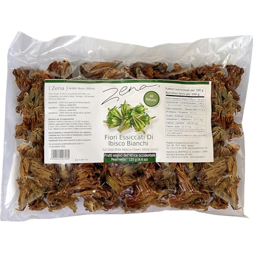 ZENA - Flores de hibisco blancas secadas al sol (1 X 125 g)