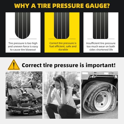Image of 10 Pack Silver Dual Head Tire Pressure Gauge Heavy Duty Air Pressure Tire Gauge Truck Tire Gauge for Auto Truck Car RV Van Gage Range 10-150PSI, 1-10Bar