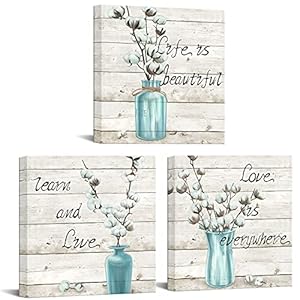 sechars Cotton Flower Canvas Wall Art Vintage Farmhouse Floral Paintings Pictures Rustic Quotes Sign on Wood Canvas Prints sechars Cotton Flower Canvas Wall Art Vintage Farmhouse Floral Paintings Pictures Rustic Quotes Sign on Wood Canvas Prints