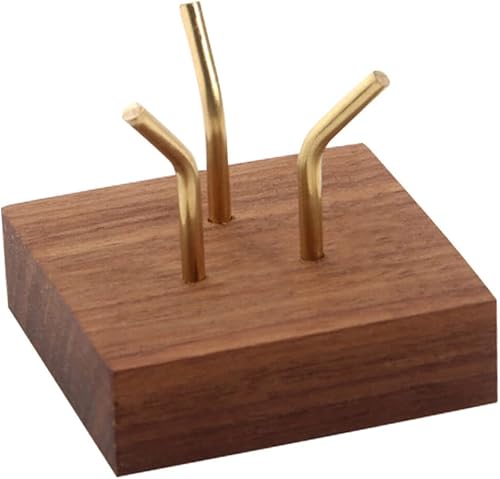 LIFKOME Soporte de exhibición de madera de tres clavijas, base de exhibición de bolas de cristal, resistente y ligero para colecciones pequeñas