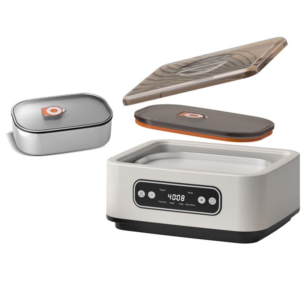 Yogurtiera con Timer e Controllo della Temperatura, Completamente Automatica per Uso Domestico. Preparazione di Yogurt Greco. Spina UE.