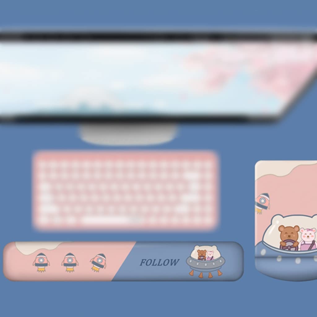 Poggiapolsi per tastiera, tappetino per mouse in silicone, staffa di supporto creativa per computer, grazioso poggiapolsi personalizzato per ufficio, design ispessito per una digitazione confortevole