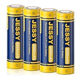 JESSY 3.7 Volt 21700 Rechargeable 5000mAh Battery Flat Top 21700 Batteries for Flashlight Headlamp (4 Pack)