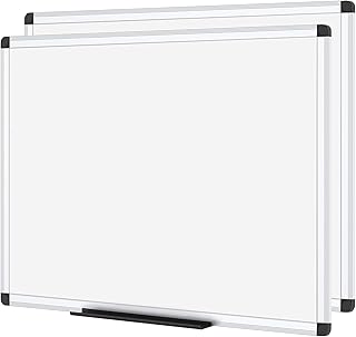 VIZ-PRO Magnetic Whiteboard/Dry Erase Board, 48 X 36 Inches, Pack of 2