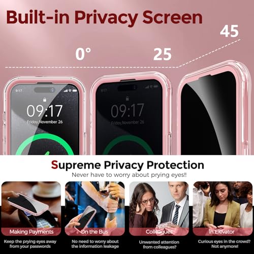 KMAMBAG Privacy Case for iPhone 16 Pro Max with Magnetic Stand - Pink by KMAMBAG - Used condition - Image 5