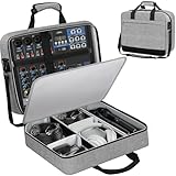 Audio Mixer Travel Case Compatible with RODECaster Pro, RODECaster Pro II, TC-Helicon GoXLR, 10mm Padding, Adjustable Cable Storage, Large DJ Mixer Bag for Podcast Equipment and Microphones