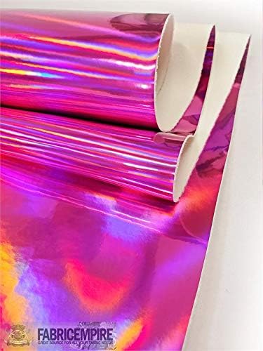 Miniatura 3 de Fabric Empire Tapicería de vinilo holograma liso tela lisa brillante 54 pulgadas de ancho vendido por The Yard (fucsia)