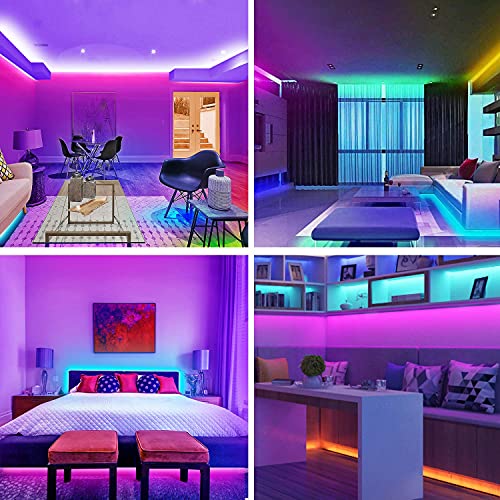 Zozoo Led Lights For Bedroom, Bluetooth App Control Music Sync Color Changing Led Light Strips Led Strip Lights With Power Adapter Remote For Room Home Decoration #TOP6