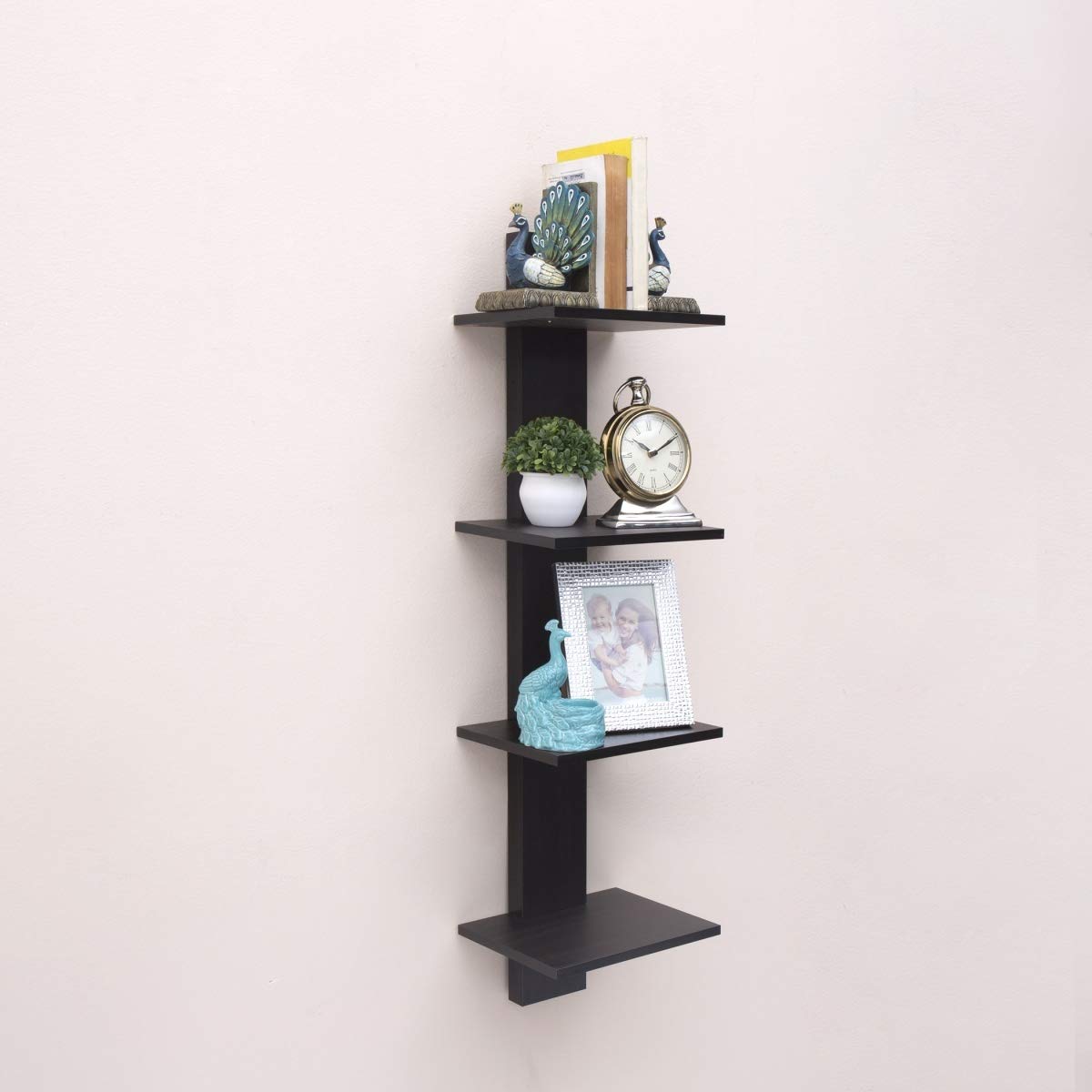 Home Centre Agnes 4Tier Cantilevered Wall Shelf Wenge Amazon.in