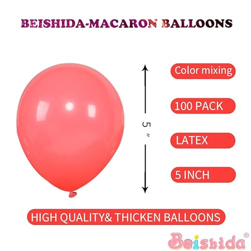 Beishida 100 Pcs 5 Inch Multicolored Balloons Pastel Mini Balloons Assorted Color Balloons Mixed Color Macaron Latex Balloons Rainbow For Birthday Wedding Engagement Anniversary Arch Party Decoration #TOP4