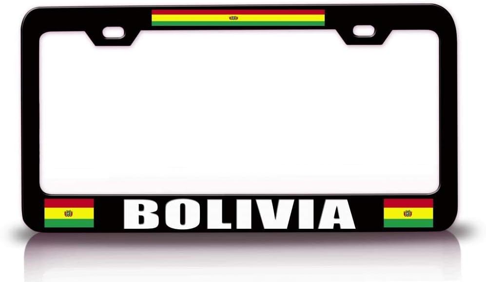 Bolivia Flag Metal Car SUV Truck License Plate Frame Bl w12