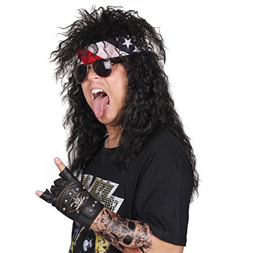 Colorground Long Curly 80S Men Fashion Smart Rocker Style Wig #TOP6